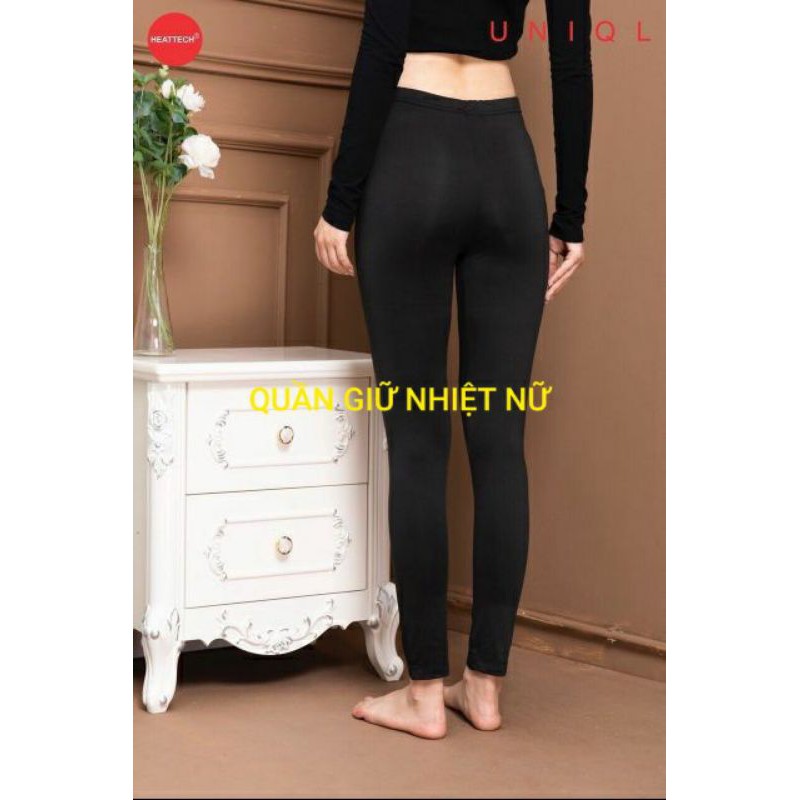 Quần legging giữ nhiệt nữ chất vải siêu co giãn 4 chiều cạp liền màu đen