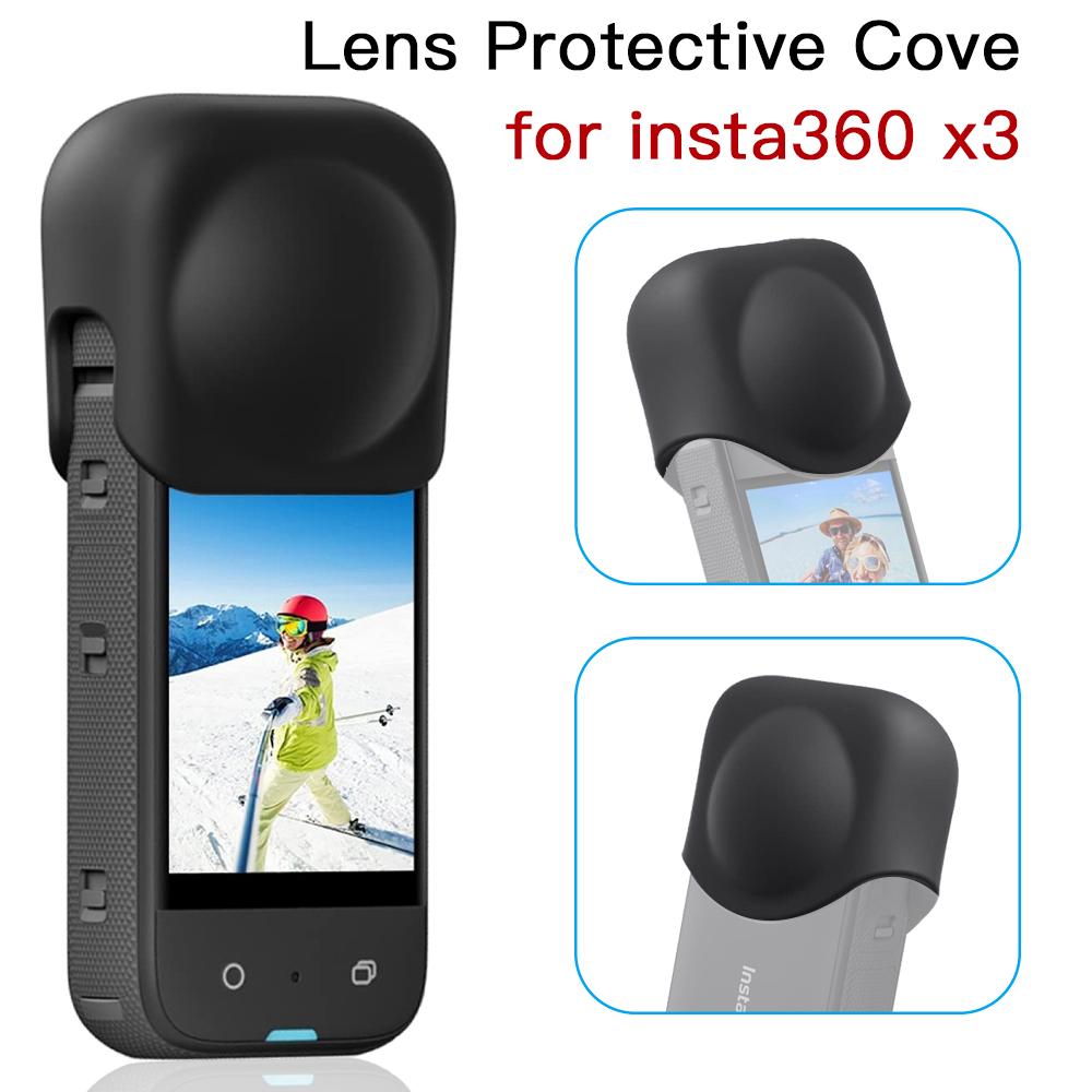Insta360 X3 Ống Kính Silicone Bảo Vệ Cho Insta 360 X3 Ống Kính Máy Ảnh Bụi Linh Hoạt Nắp Mềm Chống Trầy Xước Phụ Kiện