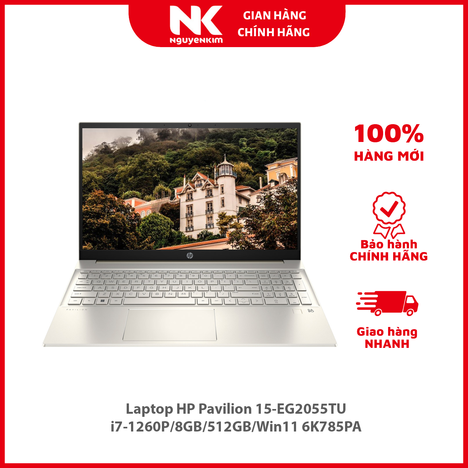 Laptop HP Pavilion 15-EG2055TU i7-1260P/8GB/512GB/Win11 6K785PA - Hàng chính hãng