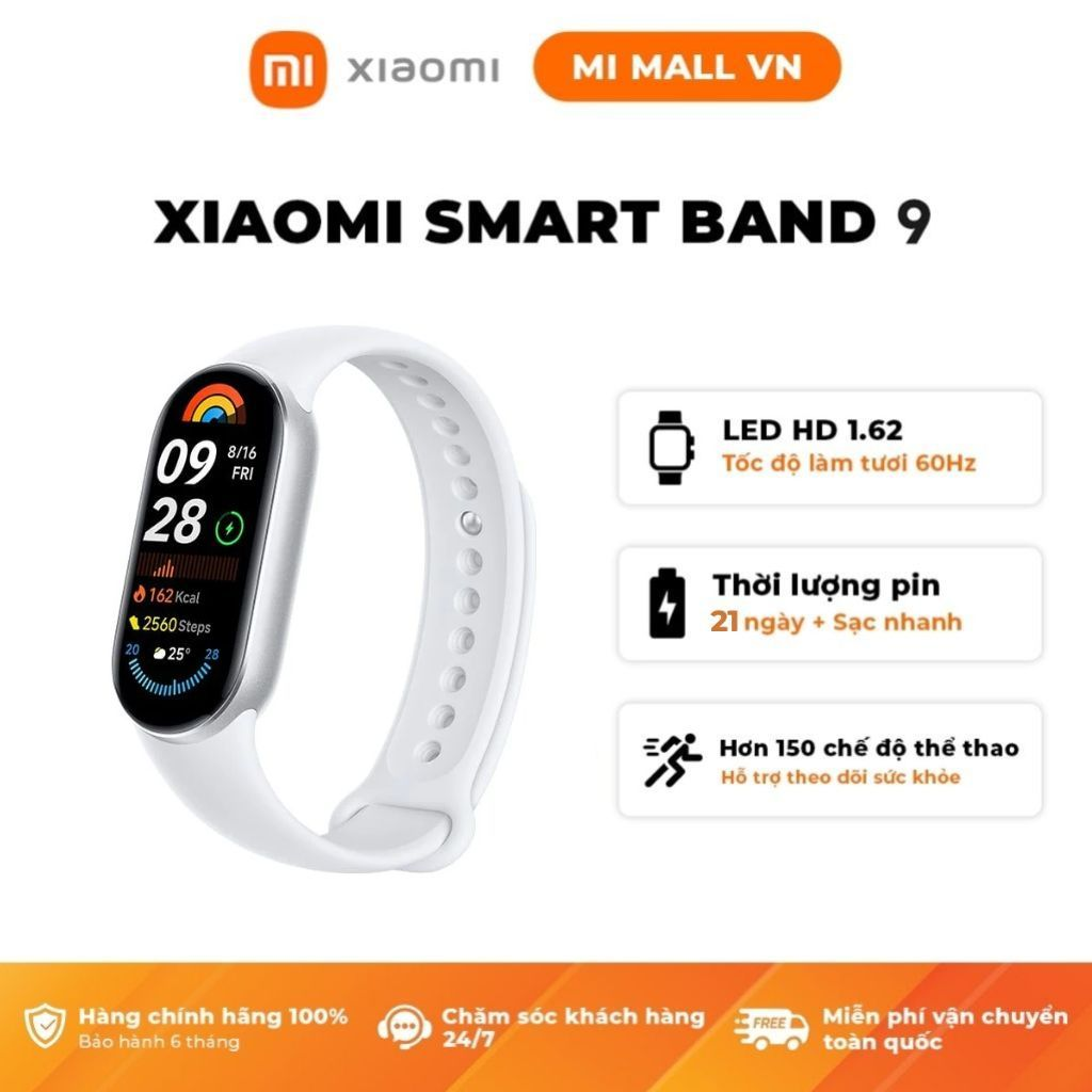 Vòng Đeo Tay Thông Minh Xiaomi Mi Band 9 - Bản Quốc Tế - Hàng Chính Hãng