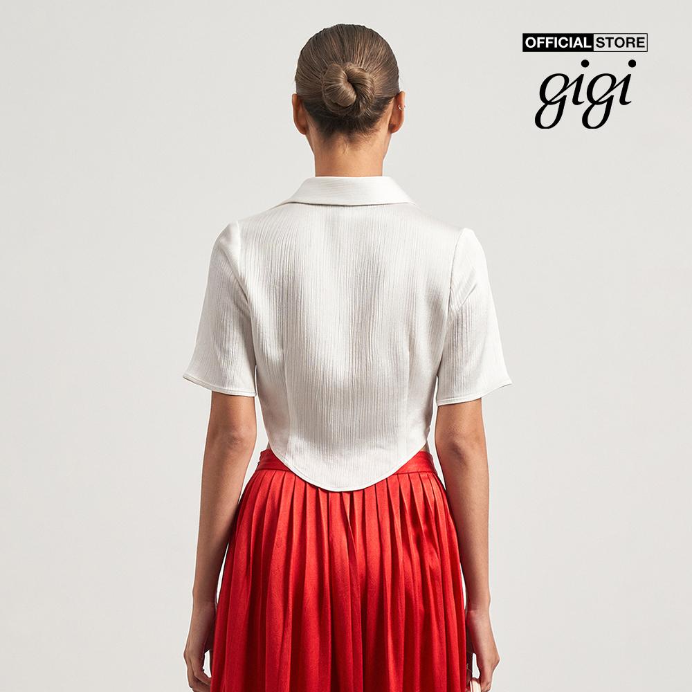 GIGI - Áo sơ mi croptop nữ tay ngắn thời trang G1106T222279-00