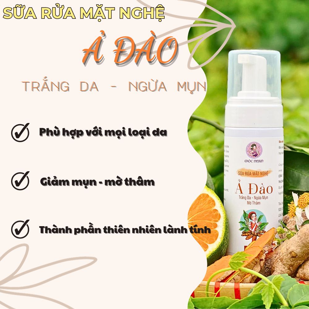 Sữa rửa mặt nghệ Ả Đào - Sáng da, mờ thâm mụn 150ml