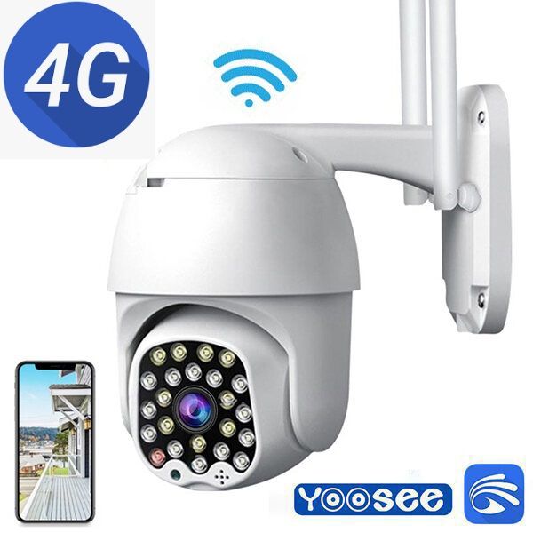 Camera Yoosee dùng sim 4G ngoài trời có cổng Lan, quay đêm hình ảnh có màu, đàm thoại 2 chiều - hàng nhập khẩu