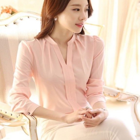 Áo sơ mi trắng, áo sơ mi công sở phong cách Hàn Quốc thiết kế tao nhã, trẻ trung, nữ tính HB08