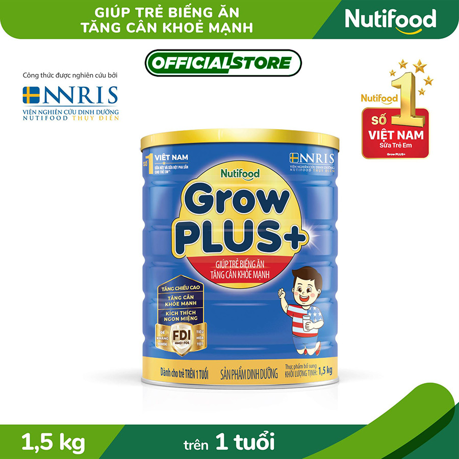 Sữa bột GrowPLUS+ trên 1 tuổi Xanh 1.5kg