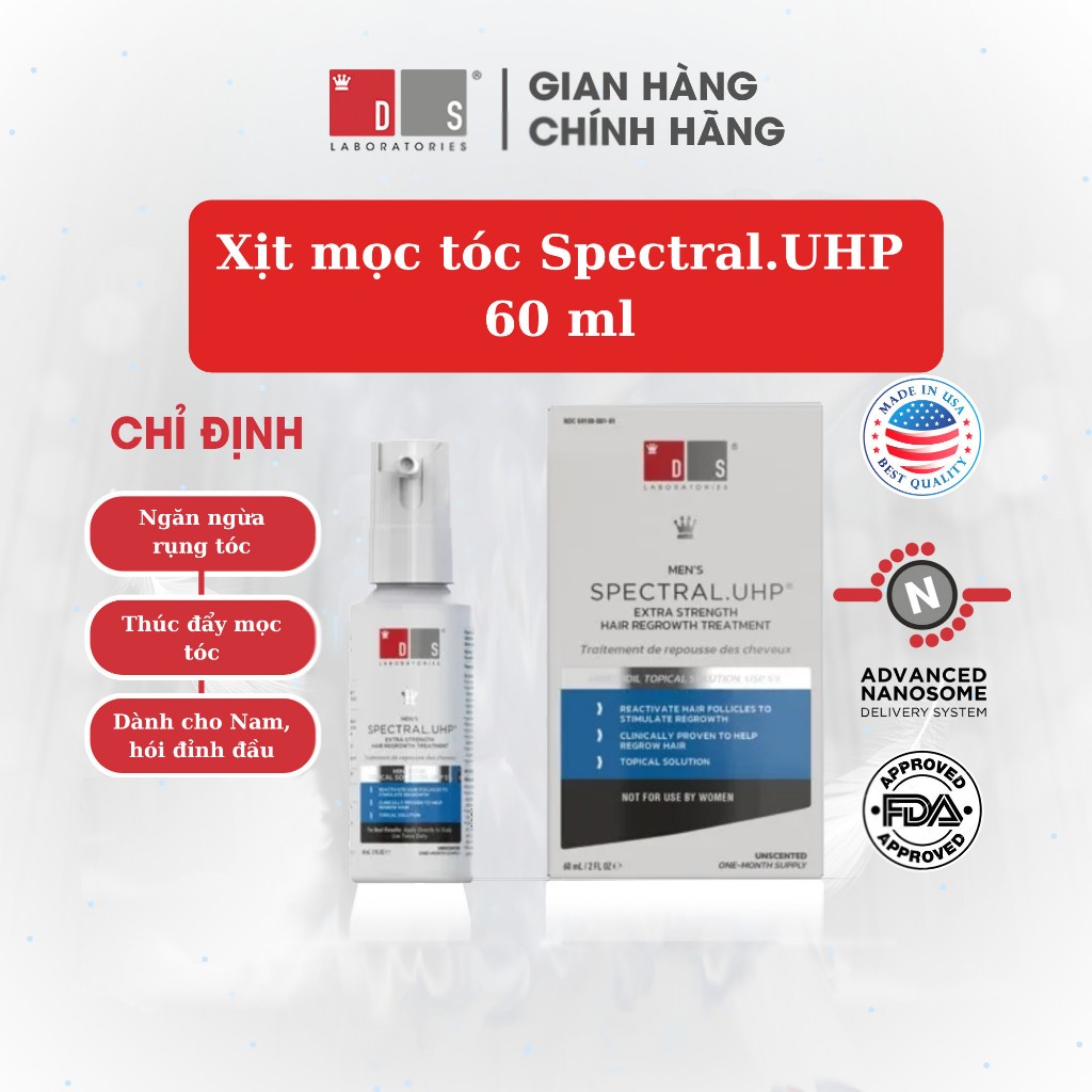 Serum giảm gãy rụng, kích thích mọc tóc SPECTRAL.UHP 60ml (dành cho Đàn Ông) của Ds Laboratories ( Mỹ )