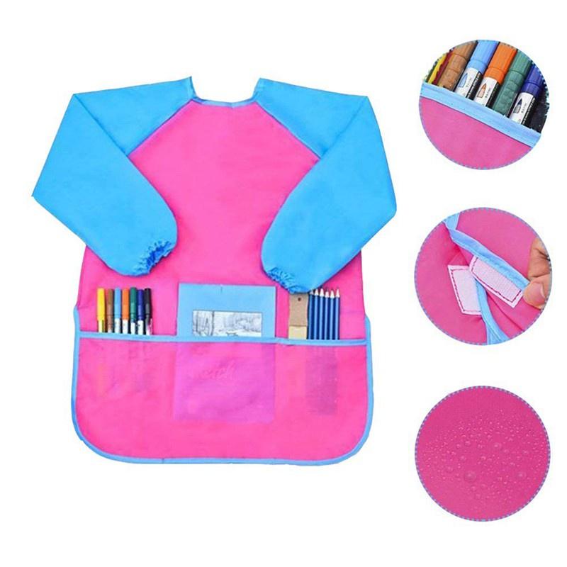 Kids Painting Drawing Tools Waterproof Art Smock Aprons 26 Alphabets Mini Flower Sponge Brush Paint Tray Palette Set