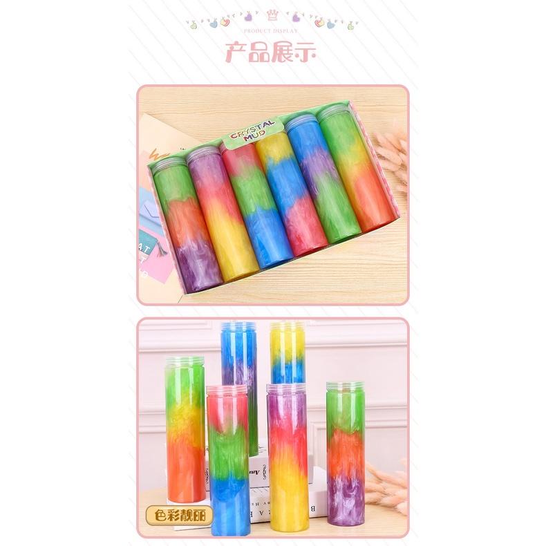 SLIME CHAI LỚN 20CM mix 3 màu galaxy cầu vồng cực đẹp Slam thiết kế độc đáo ấn tượng squishy