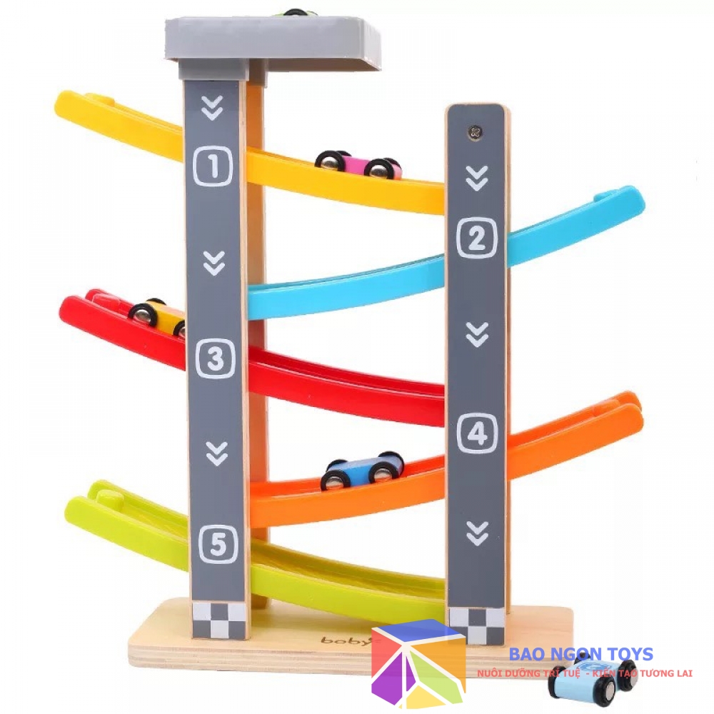 Ộ ĐỒ CHƠI ĐƯỜNG ĐUA 4 TẦNG THẢ Ô TÔ CHO BÉ GIÚP BÉ HỌC MÀU SẮC VÀ PHÁT TRIỂN VẬN ĐỘNG TINH - DG95
