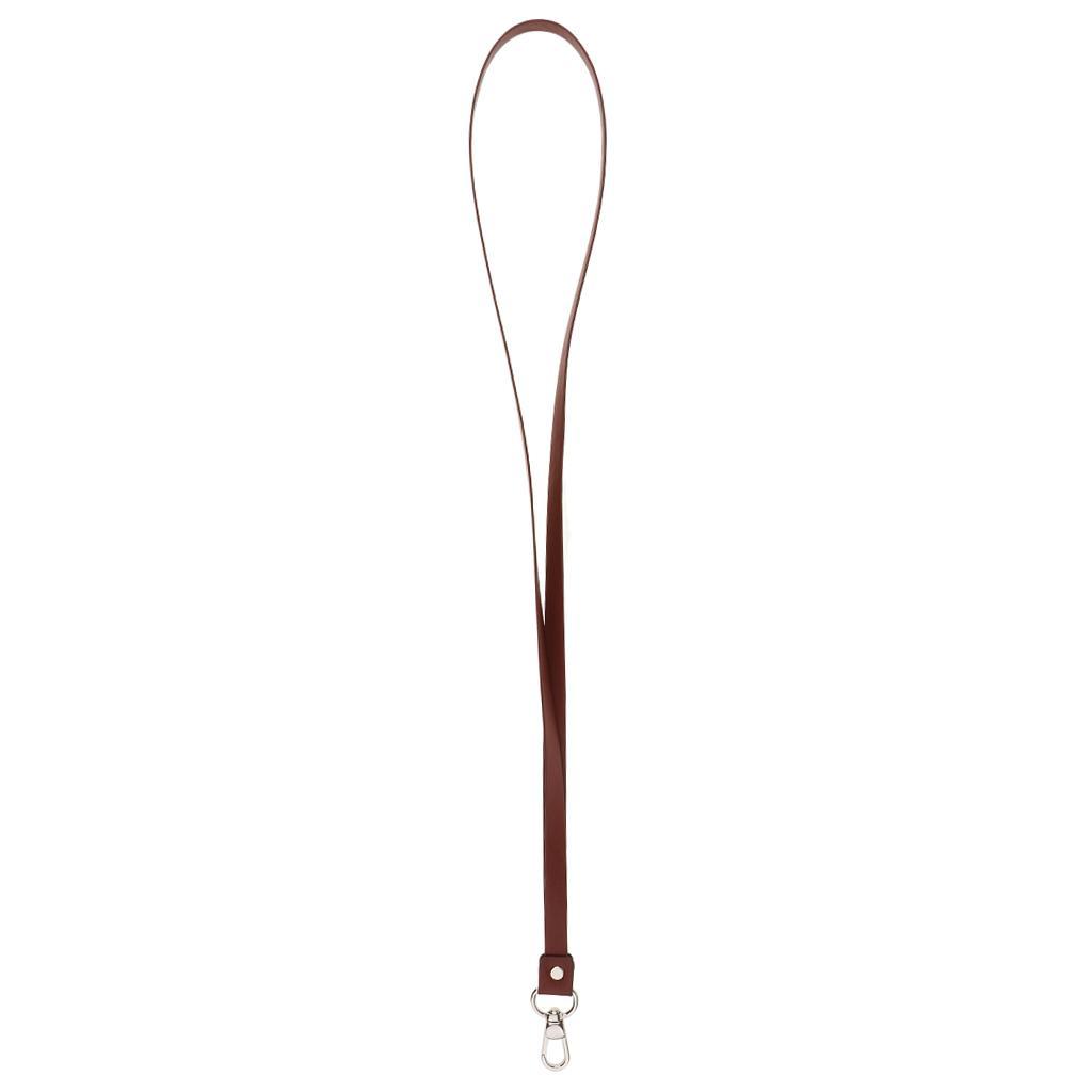 2-3pack PU Leather Neck Strap Lanyard Metal Clips for ID Cards Badges Reddish
