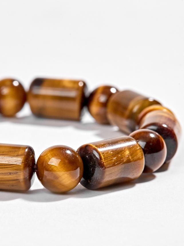 Vòng Thạch Anh Mắt Hổ Hình Trụ Phối Charm Bạc Ngọc Quý Gemstones