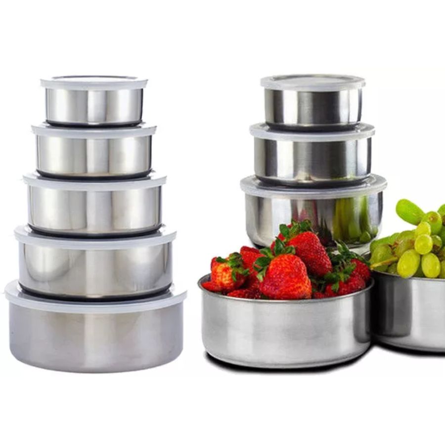 Bộ Thố Inox 5 cái - Hộp Đựng Thực phẩm 10,12,14,16,18M