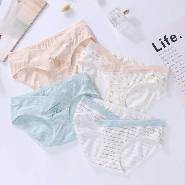 COMBO 4 QUẦN LÓT BẦU COTTON HOẠ TIẾT CUTE