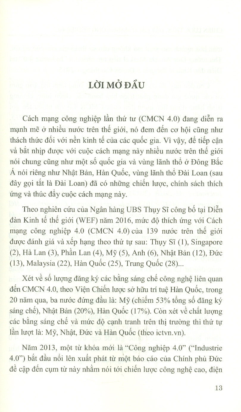 Chiến Lược Thúc Đẩy Cách Mạng Công Nghiệp 4.0 Ở Nhật Bản, Hàn Quốc, Đài Loan - Hàm Ý Chính Sách Cho Việt Nam (Sách chuyên khảo)