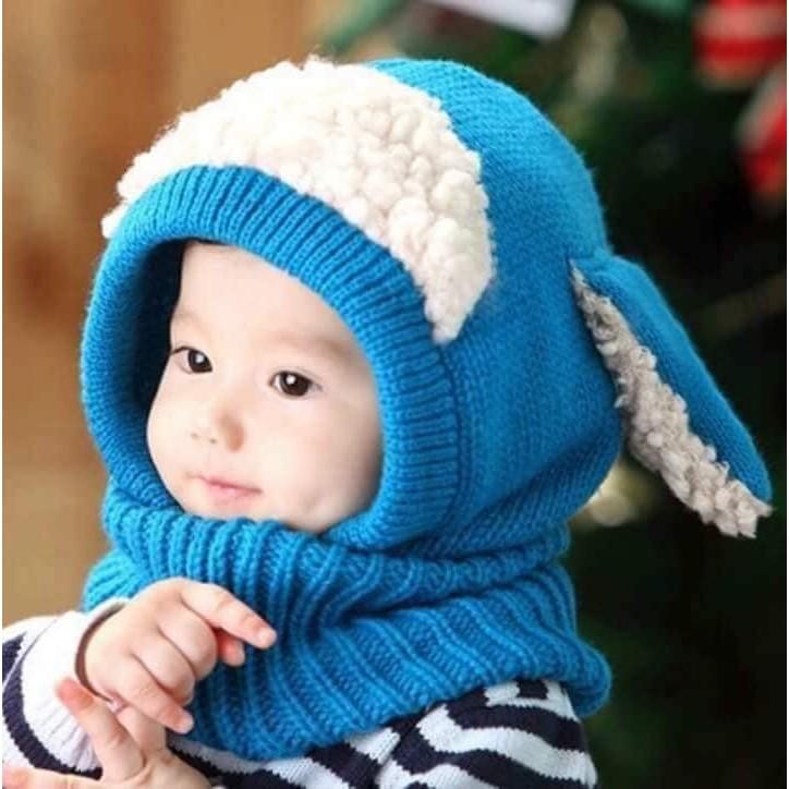 Mũ len tai cừu cực ấm áp cho bé