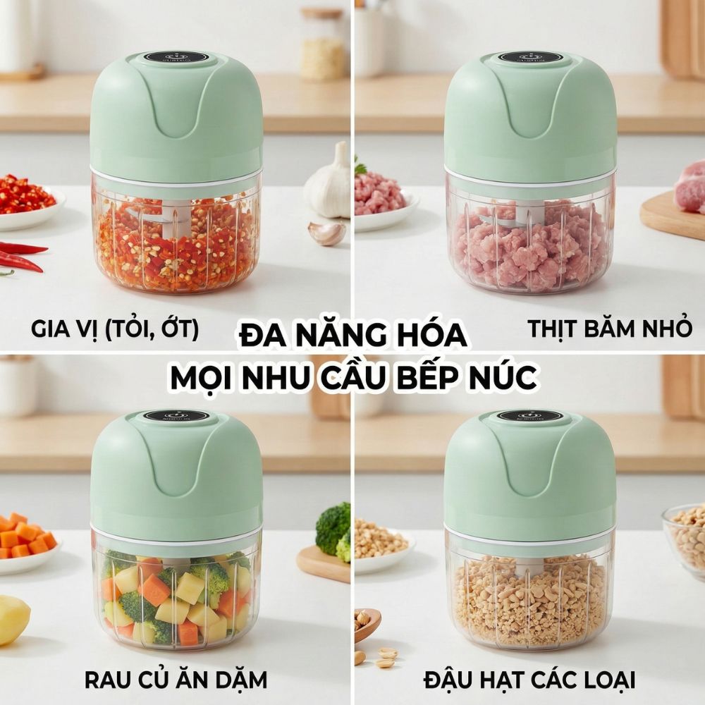 Máy Xay Tỏi Ớt Mini Chạy Pin Mishio MK420 - hàng chính hãng