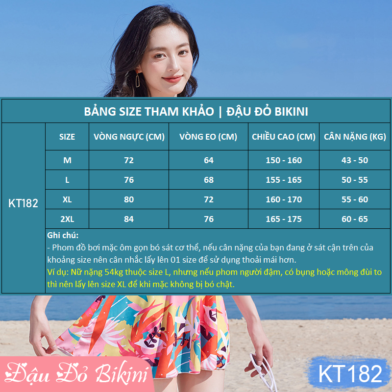 Bộ bơi liền thân nữ dáng váy quyến rũ, thun bơi đẹp co giãn 4 chiều thoáng mát, áo có sẵn gọng đệm, tôn dáng giấu bụng tốt | KT180