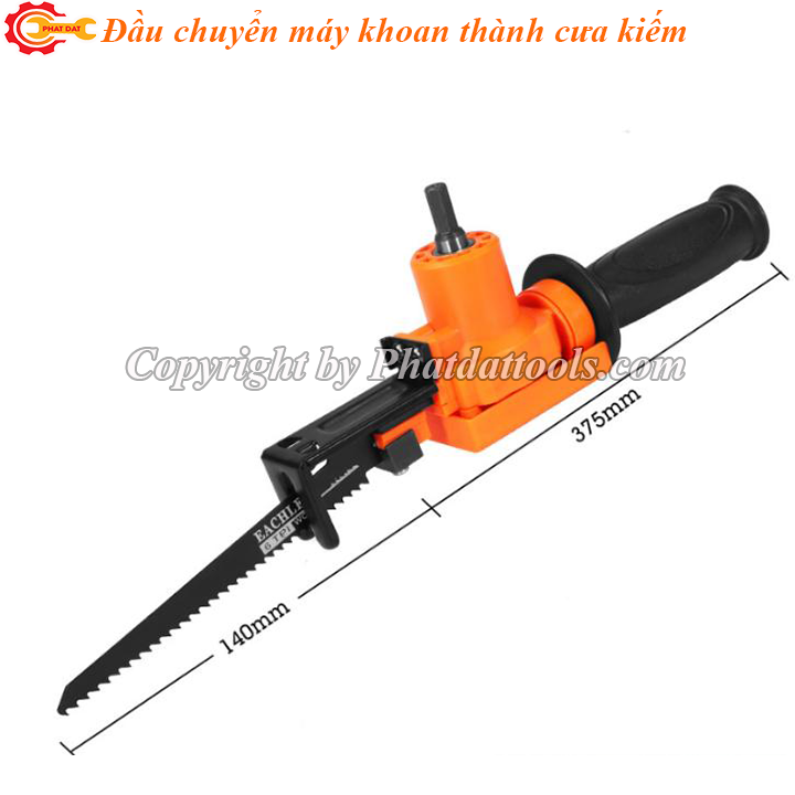 Đầu chuyển máy khoan thành máy cưa kiếm tiện lợi