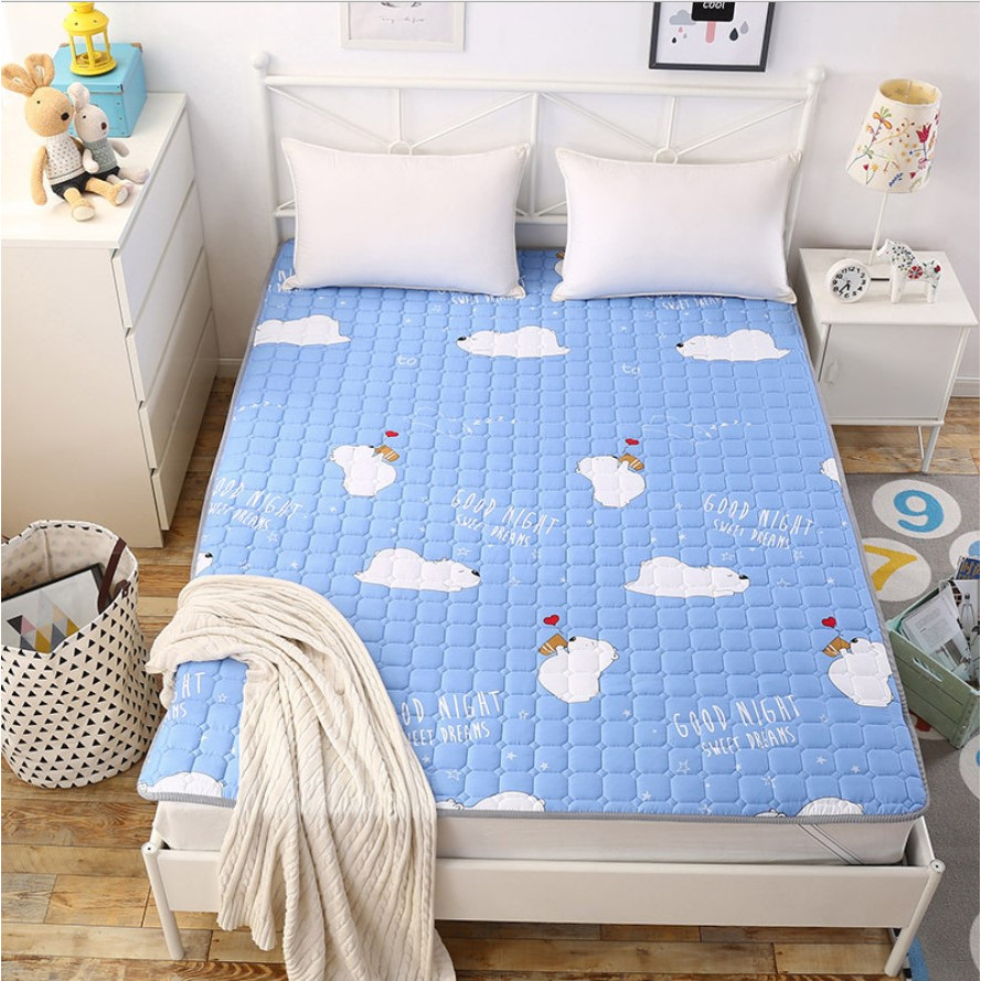 Bảo Vệ Nệm Cotton Hoạt Hình Phong Cách Hàn Quốc Lót Nệm Chống Trượt