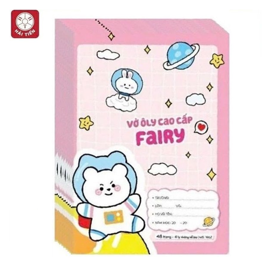 Lốc 10 quyển vở 4 ô ly Fairy 48 trang Hải Tiến 1862 / Tập ô ly Hải Tiến cao cấp