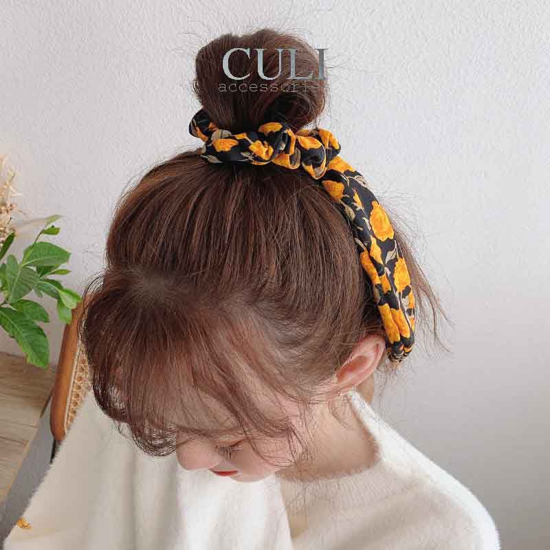 Dây cột tóc, cột tóc vải họa tiết hoa xinh xắn nhiều màu cho nữ