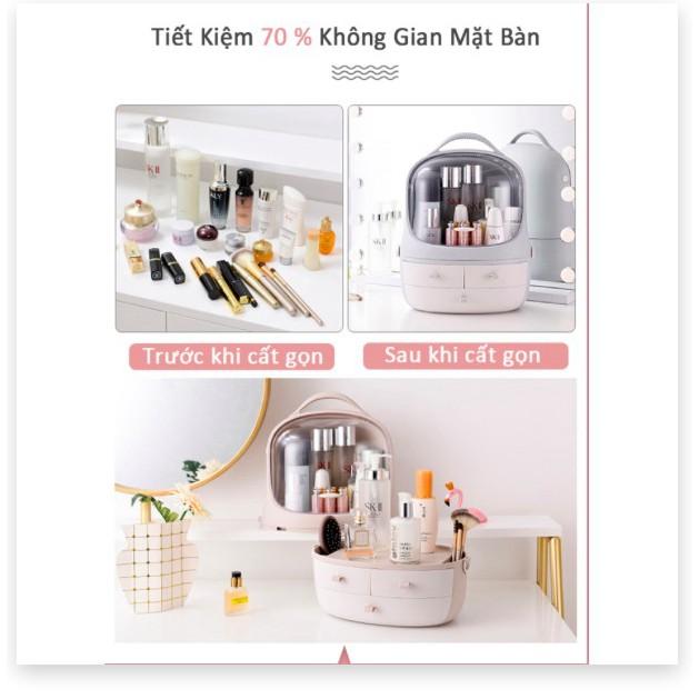 Hộp đựng mỹ phẩm có ngăn kéo , có thể đặt son và mặt nạ , chống bụi , hộp lưu trữ đa năng