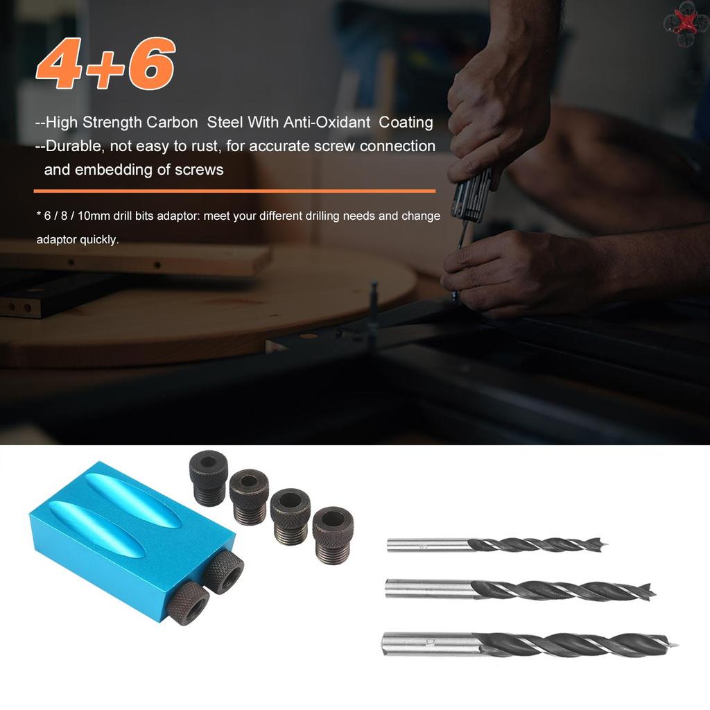 Bộ 15 Phụ Kiện Định Vị Lỗ Khoan 8mm 10mm 15 Độ