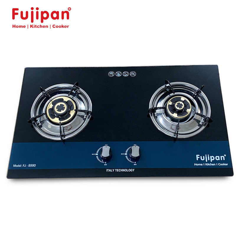 Bếp gas âm Fujipan FJ-8990-BL, Đánh lửa IC, Chén đồng nguyên khối - Hàng chính hãng