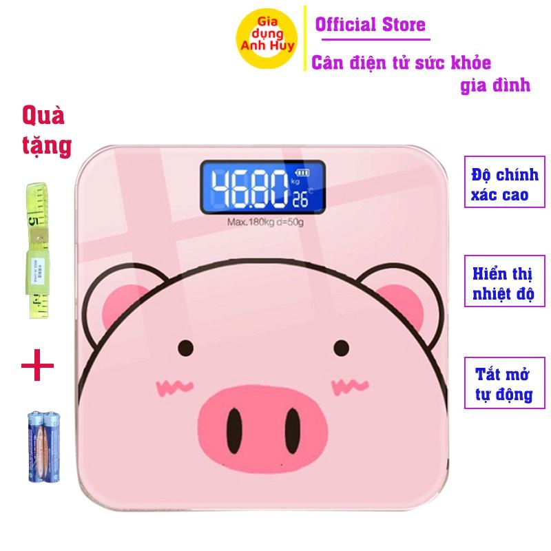 Cân điện tử sức khỏe hình lợn hồng kute độ chính xác cao (tặng kèm pin )