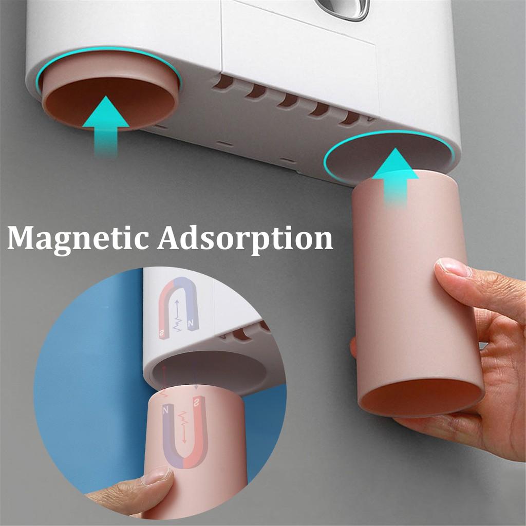 Hộp đựng bàn chải đánh răng có bộ Nhả Kem Đánh Răng Tự Động kèm 4 Cốc Ecoco E1802