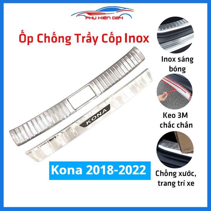 Ốp chống trầy cốp Kona 2018-2019-2020-20221-2022 inox sáng bóng bảo vệ xe chống va đập