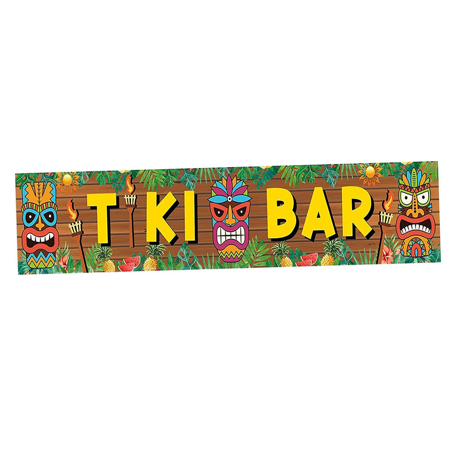 Hawaiian Tiki Decoration Party Supply Indoor Rustic Yard Garage Sign Hawaiian Party Backdrop  Banner for Entrance Shelf Fence
