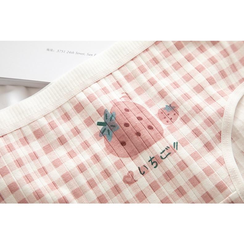 Set 5 quần lót cotton kháng khuẩn cao cấp họa tiết đâu tây dễ thương cute từ 28- 48 Kg Quần chip bé gái size đại