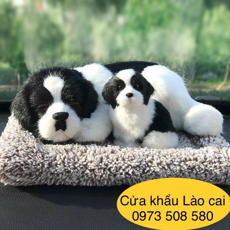 Chó đôi để taplo xe oto- chó mèo than hoạt tính Size to