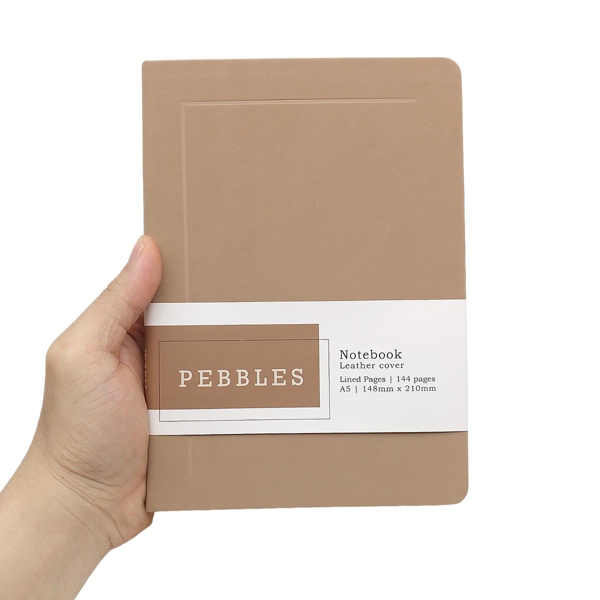Sổ Bìa Da Pebbles A5 - Kẻ Ngang - 144 Trang 100gsm - The Sun - Warm Stone