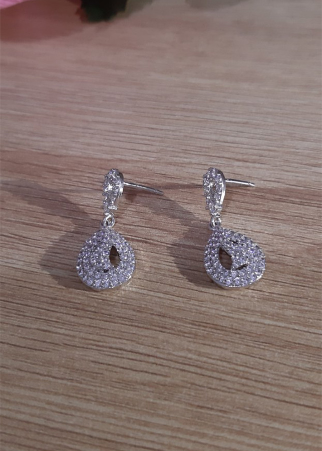 Bông tai giọt nước nạm đá zircon BHBT335