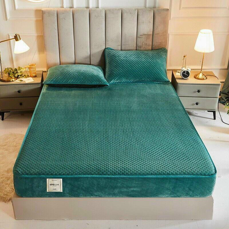 Bộ ga gối nỉ nhung mẫu mới 3 món 1m6x2m