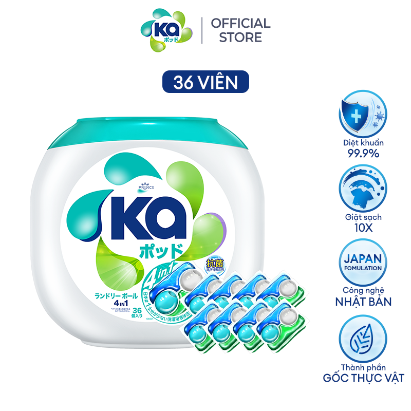 Hộp Viên Giặt Xả Đa Năng 4 Trong 1 KA Universal