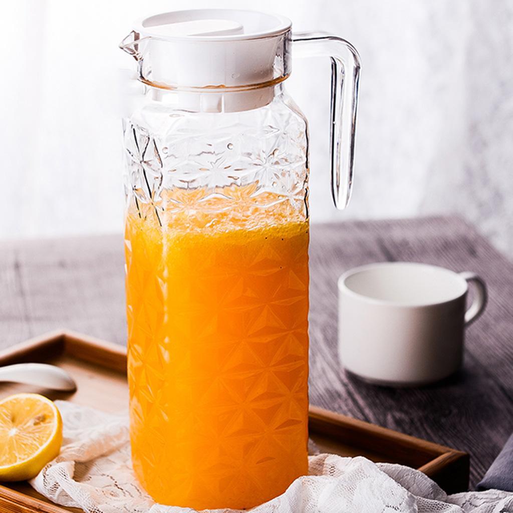 2 Pcs Clear Water Pitcher Juice Ice Tea Beverage Jar Jugs for Bar Cafe