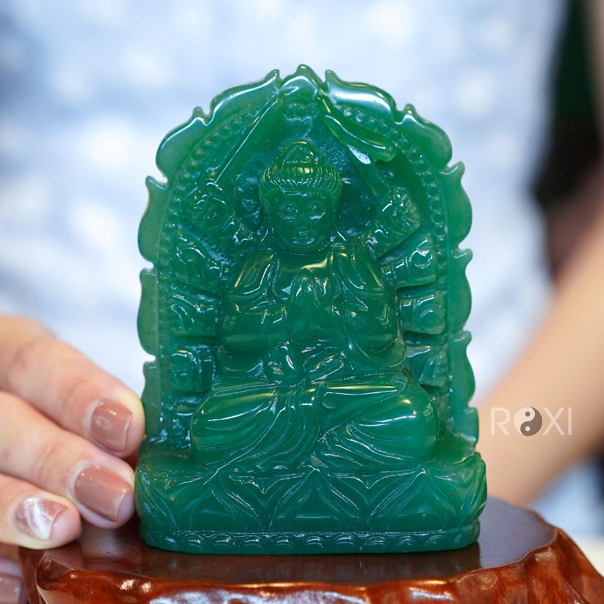 Tượng Thiên thủ thiên nhãn - Thạch anh xanh