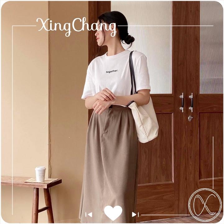 Áo thun nữ trắng giá rẻ, áo thun hè cao cấp chất mịn đẹp nữ tính in Together mã NXC21