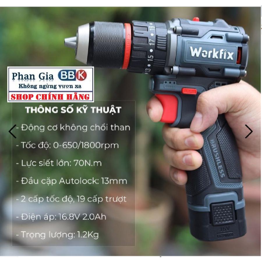 Máy khoan pin WORKFIX 16.8-Pin 4 cell-3 chức năng- Đầu kẹp 13mm- Sản phẩm bảo hành chính hãƞg