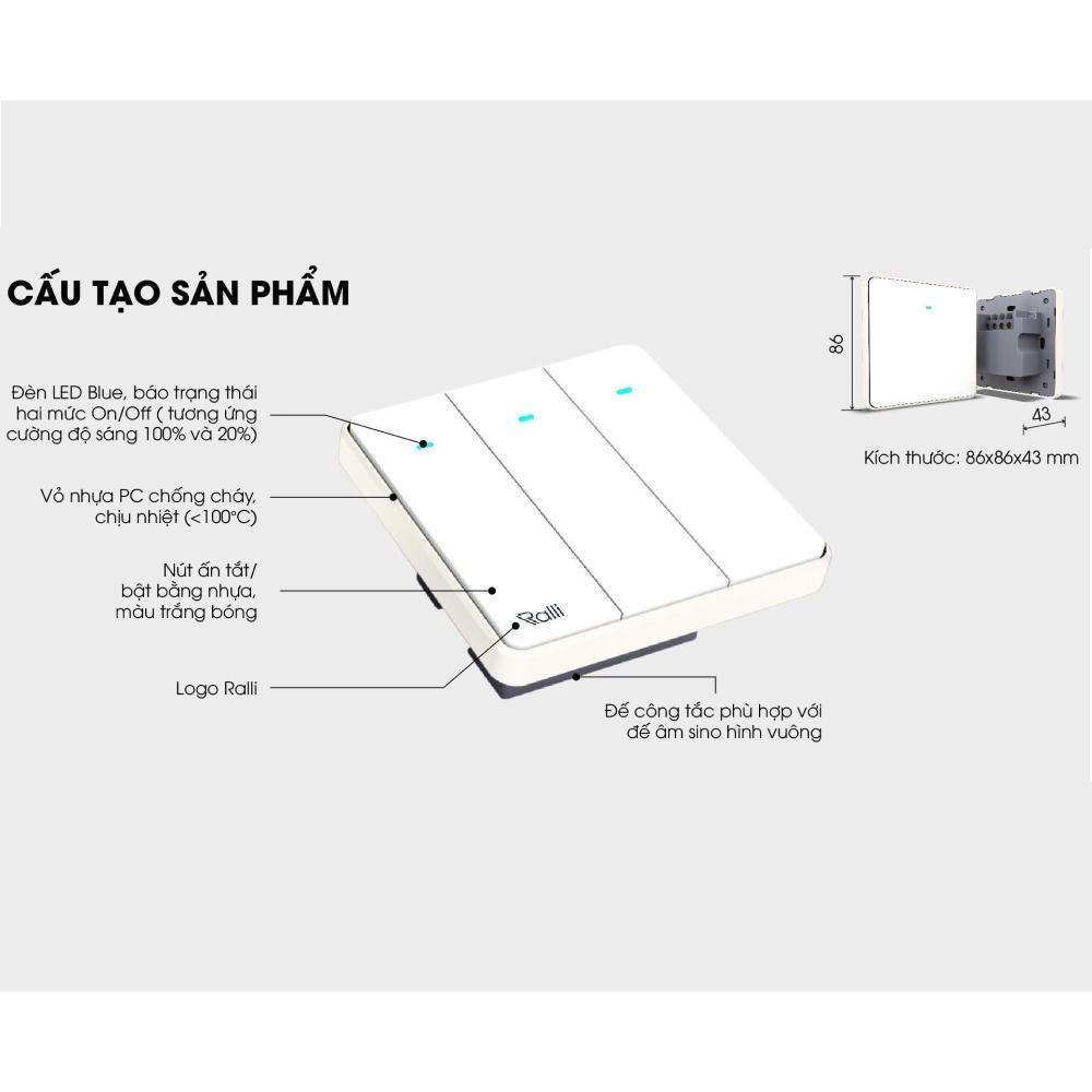 Công tắc thông minh Rạng Đông điều khiển từ xa qua wifi Model CTC.WF