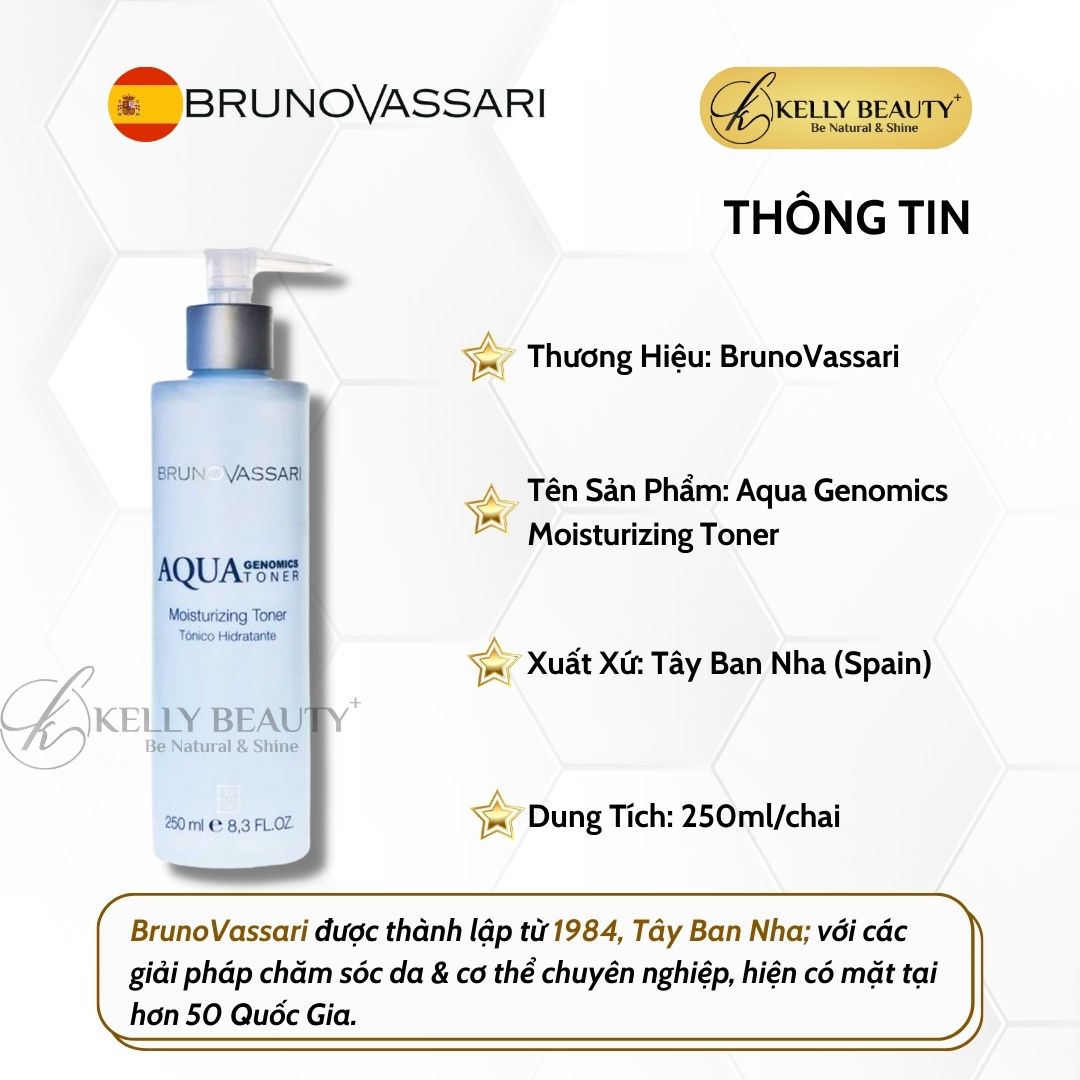 Toner Cấp Ẩm Cho Da Khô Mất Nước Aqua Genomics Moisturizing Toner | Bruno Vassari