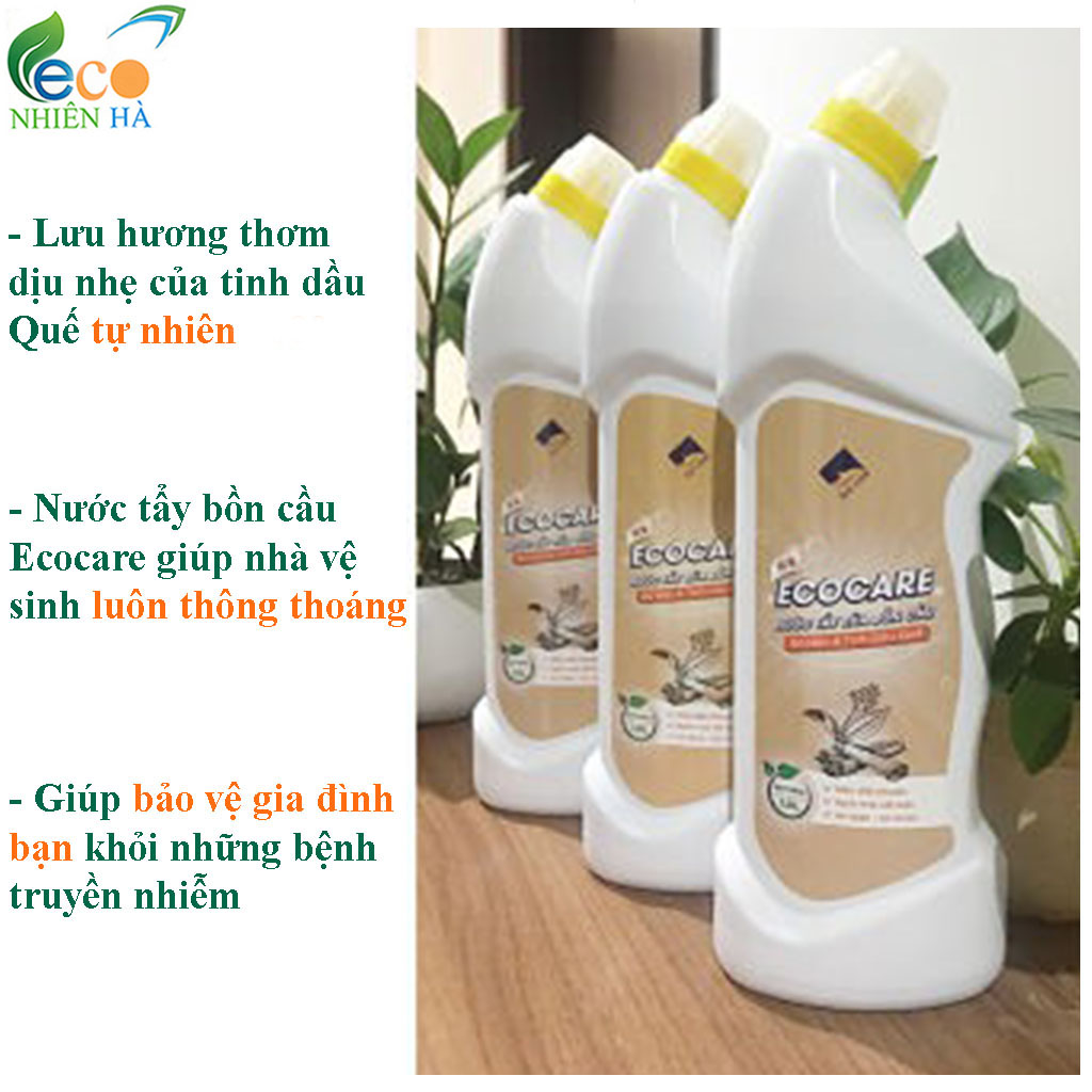 Nước tẩy bồn cầu ECOCARE 1L tinh dầu thiên nhiên, tẩy rửa bồn cầu, khử mùi, an toàn mẹ bầu