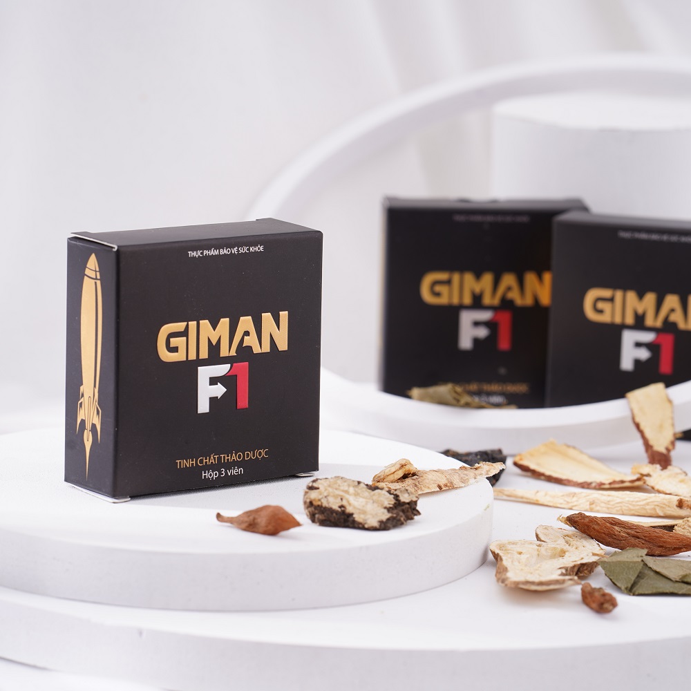 GIMAN F1 - Tăng cường sinh lý nam, bổ thận tráng dương, tăng tiết Testostron nội sinh - Hộp 3 viên