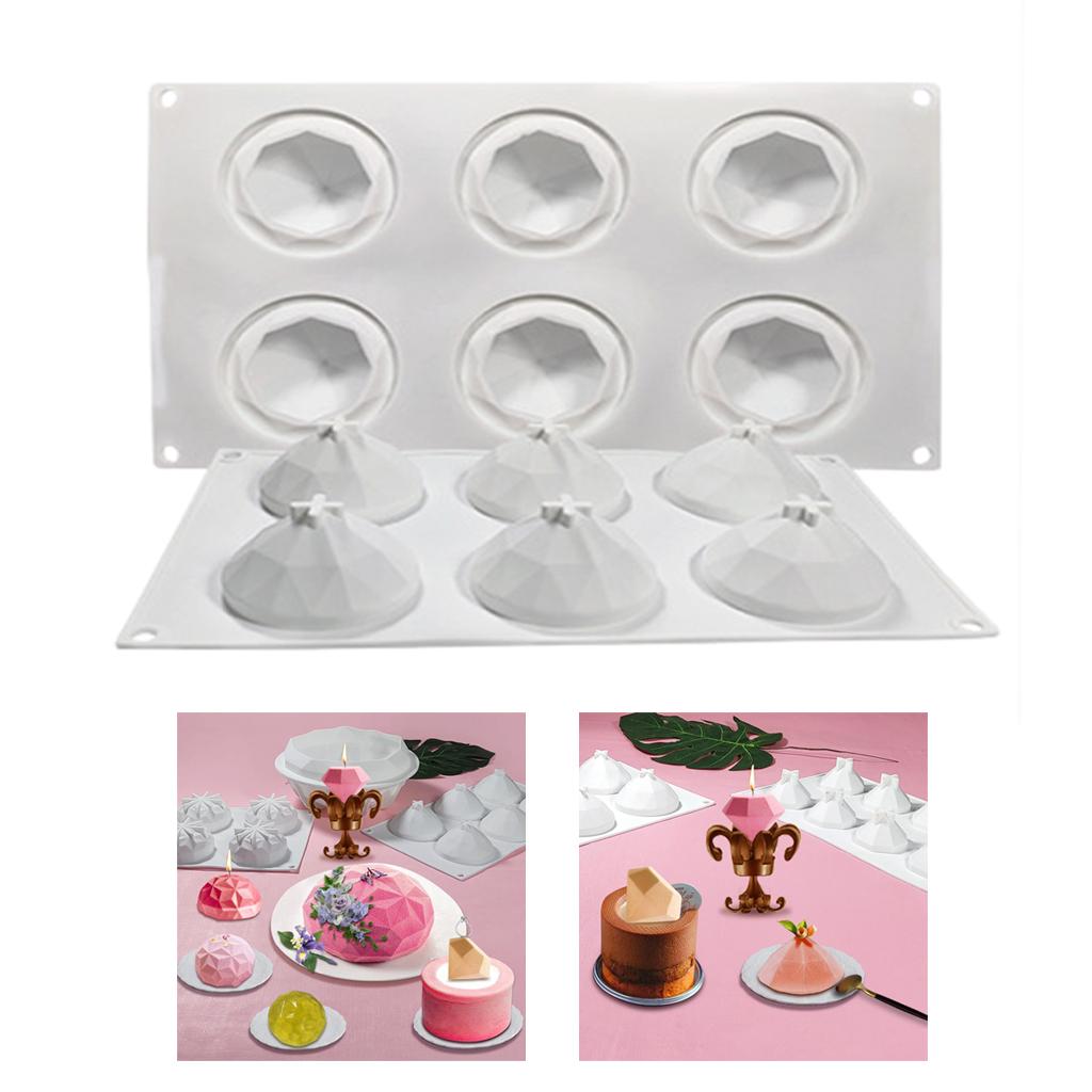 Diamond Silicone Mold, Non-stick Easy Release Silicone Mold Tray for Handmade Chocolate, Mousse Cake Baking, Biscuit and Soap