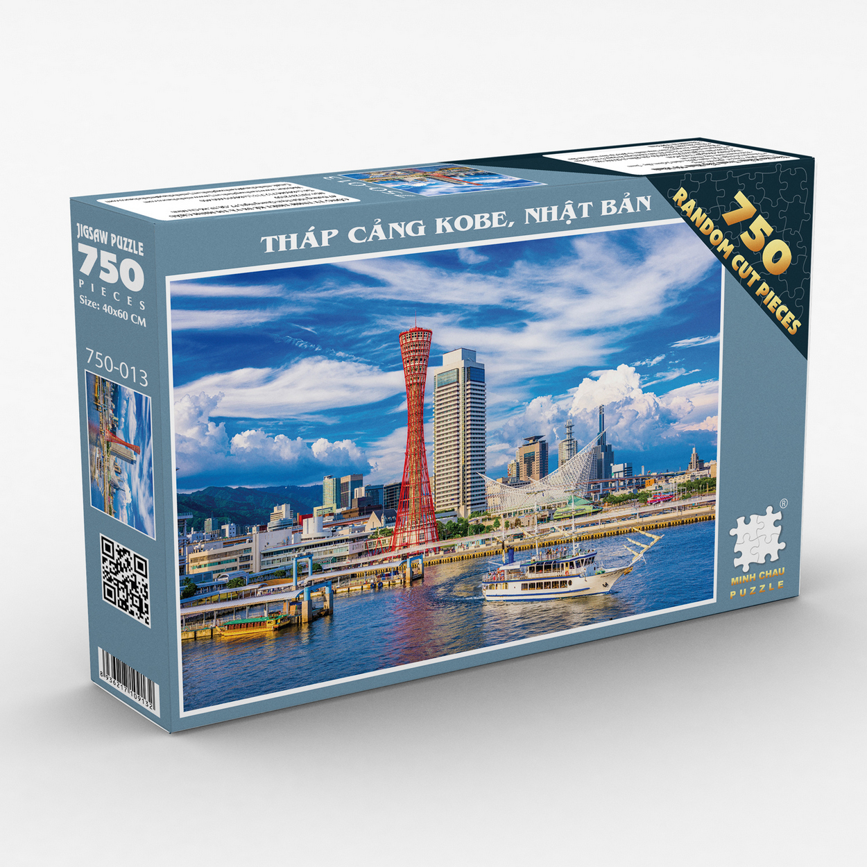 Tranh Xếp Hình Random Cut 750 Mảnh Minh Châu – Tháp Cảng Kobe, Nhật Bản