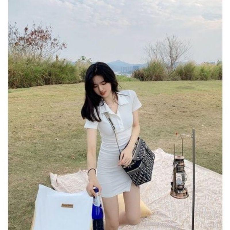 Váy đầm polo body xẻ đùi gợi cảm
