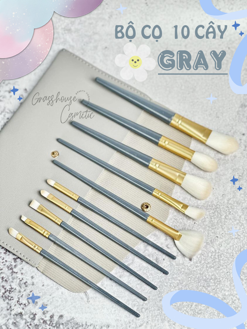 Bộ Cọ Trang Điểm make up 9/ 10 / 12 Cây có kèm bóp đựng cọ tiện dụng chuyên nghiệp
